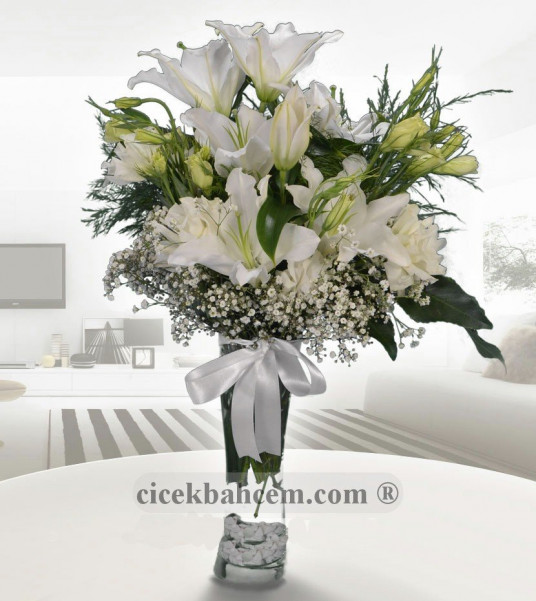 Beyaz Kokulu Lilyum ve Beyaz Lilyantus Beyaz Kokulu Lilyum ve Beyaz Lilyantus