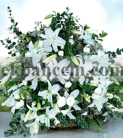 Beyaz Lilyumlar Gülller, Lisyantus Aranjmanı  Beyaz Lilyumlar Gülller, Lisyantus Aranjmanı
