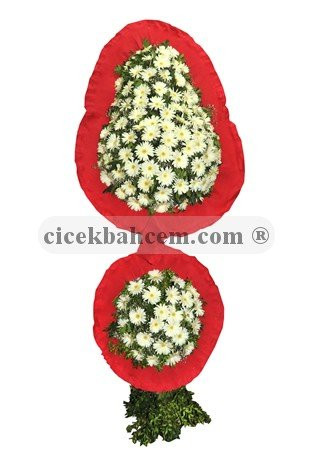 Kırmızı Çerçeveli Beyaz Gerbera İle 2 Katlı Nikah, Düğün, Açılış Sepeti Kırmızı Çerçeveli Beyaz Gerbera İle 2 Katlı Nikah, Düğün, Açılış Sepeti