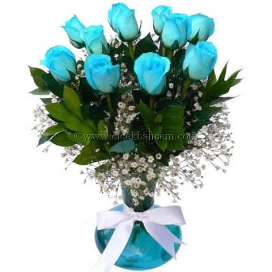 11 Adet Mavi Gül Aranjmanı 11 Adet Mavi Gül Aranjmanı