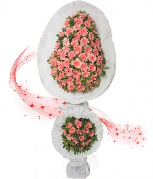 Pembe Gerbera Çiçekleri Ayaklı Sepet, Açılış Düğün Çiçekleri Pembe Gerbera Çiçekleri Ayaklı Sepet, Açılış Düğün Çiçekleri