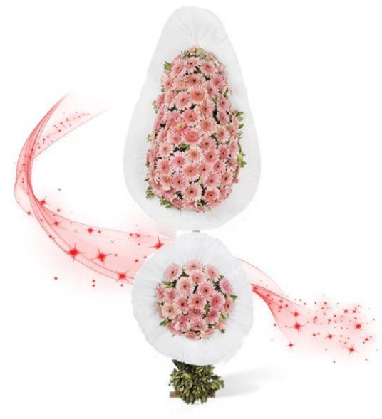 Pembe Gerbera Çiçekleri Ayaklı Açılış Sepeti - Düğün Çiçekleri Pembe Gerbera Çiçekleri Ayaklı Açılış Sepeti - Düğün Çiçekleri