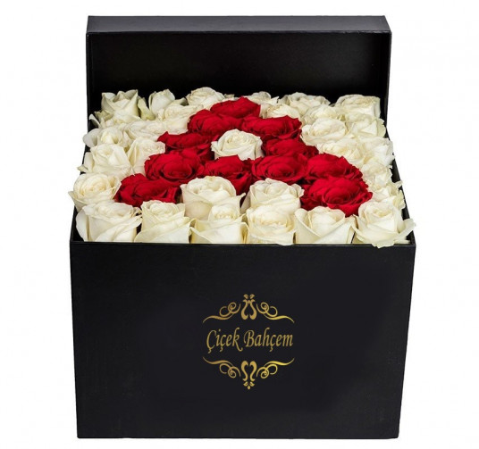 Kutu İçinde Harf Kırmızı Gül Kutu İçinde Harf Kırmızı Gül