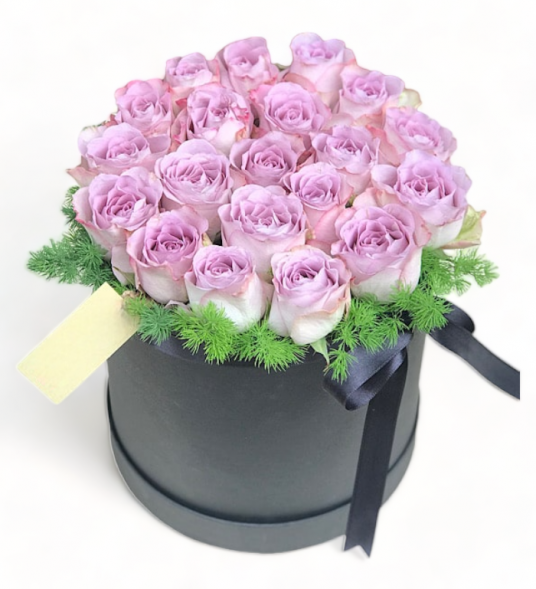 Yuvarlak Kutuda 19 Lila Gül Yuvarlak Kutuda 19 Lila Gül