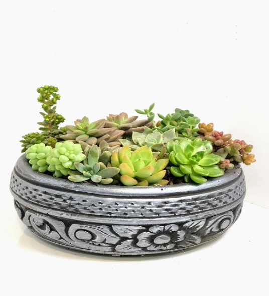 Siyah Geniş Taş Vazo Siyah Geniş Taş Vazo