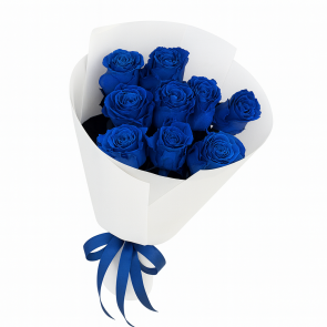Premium 11'li Mavi Gül Buketi