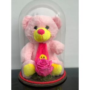 Solmayan Pembe Gül ve Pembe Pelüş Ayı