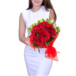 "Harikalar Diyarı" Kırmızı Gerbera, Buketi