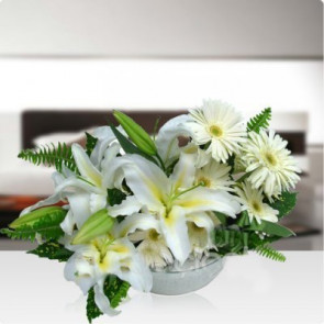 Kokulu Lilyum ve Gerbera Aranjmanı