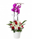 "Sevginin Kısa Adı" Pembe 2'li Orkide Lilyum 7 Gül