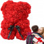 Özel Siyah Kutuda 30cm Kırmızı Mini Güllü Yapay Ayı Hediye