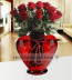 Kalp Vazoda 9 Adet Kırmızı Gül