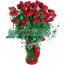 Uzun Cam Vazo İçerine Uzun Boylu 51 Adet Kırmızı Gül Aranjmanı
